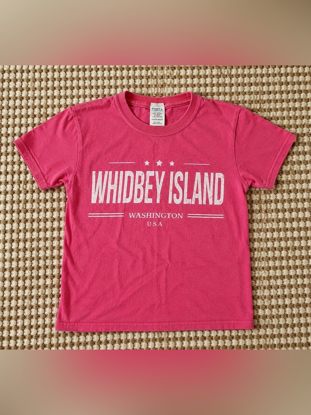 Whidbey Island Youth T-Shirt – Pink, Size Small